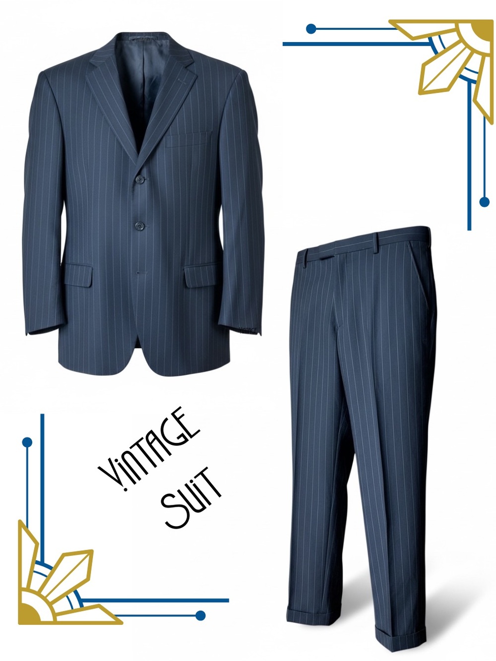 Vintage Emanuel Ungaro Black Pinstripe Suit, 48L